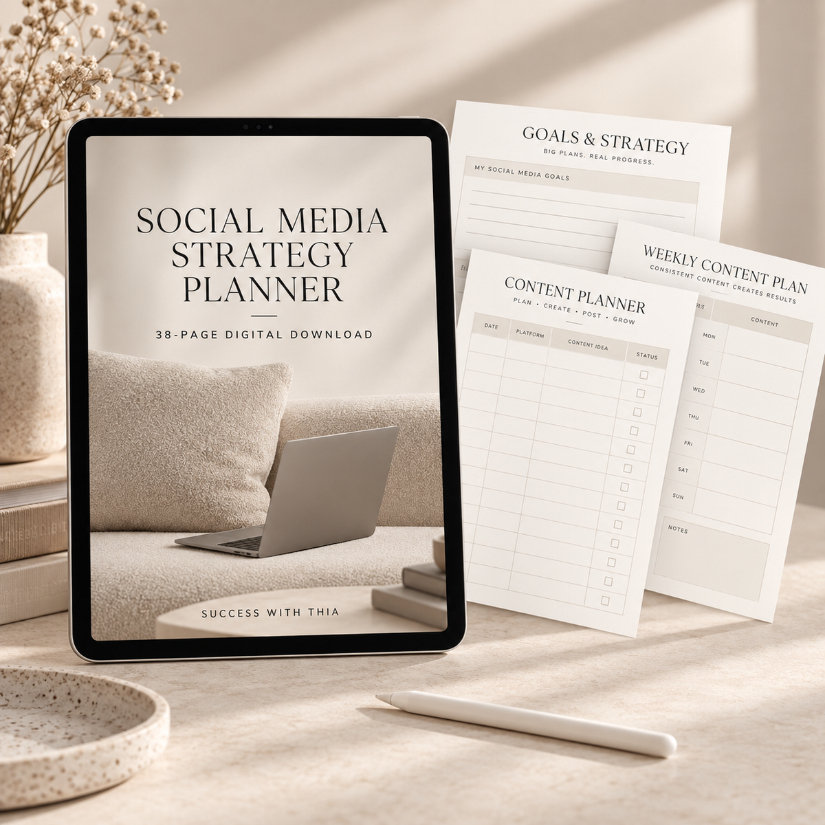 Social Media Strategy Planner – 38-Page Digital Download